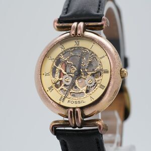 Vintage Fossil PC-7324 Skeleton Dial Watch - 32mm Faceted Crystal New Battery